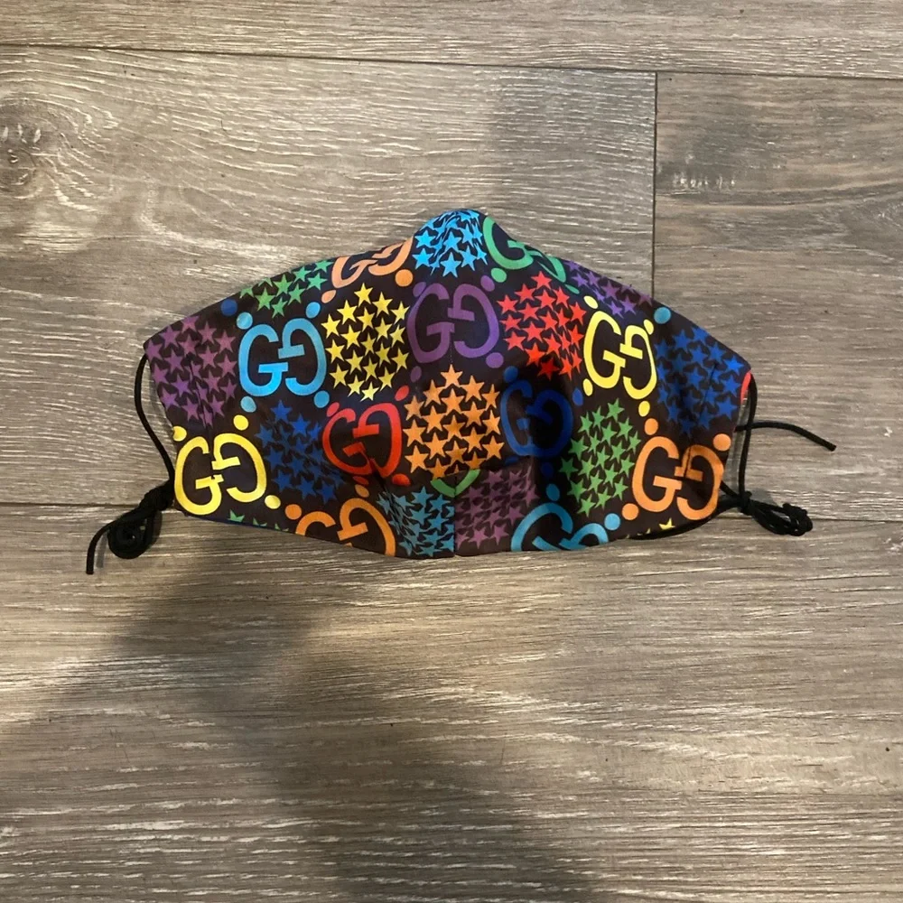 Custom Gucci Rainbow Logo Print Cloth Face Mask